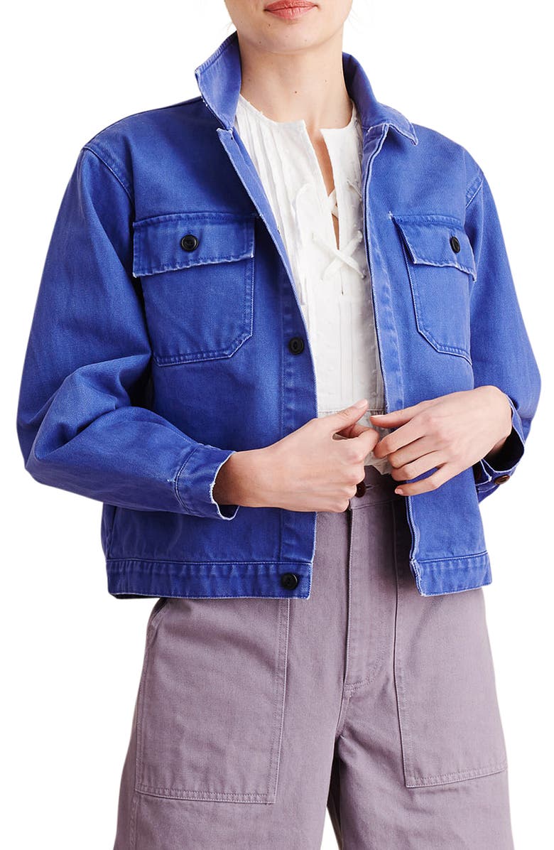 Alex Mill Washed Denim Crop Work Jacket, Main, color,