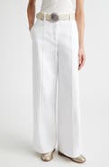 Eleventy Cotton Stretch Twill Wide Flare Leg Trousers