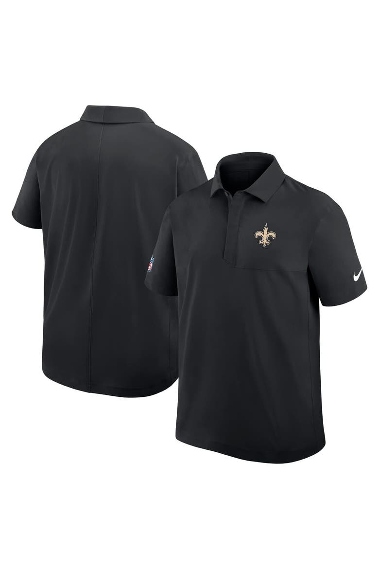 Men's Nike Black New Orleans Saints Sideline City Pride Woven Performance Polo, Alternate, color, Black