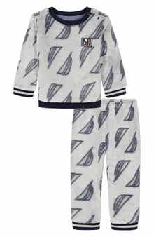 Nautica Sail Print Velour Sweater & Pants Set