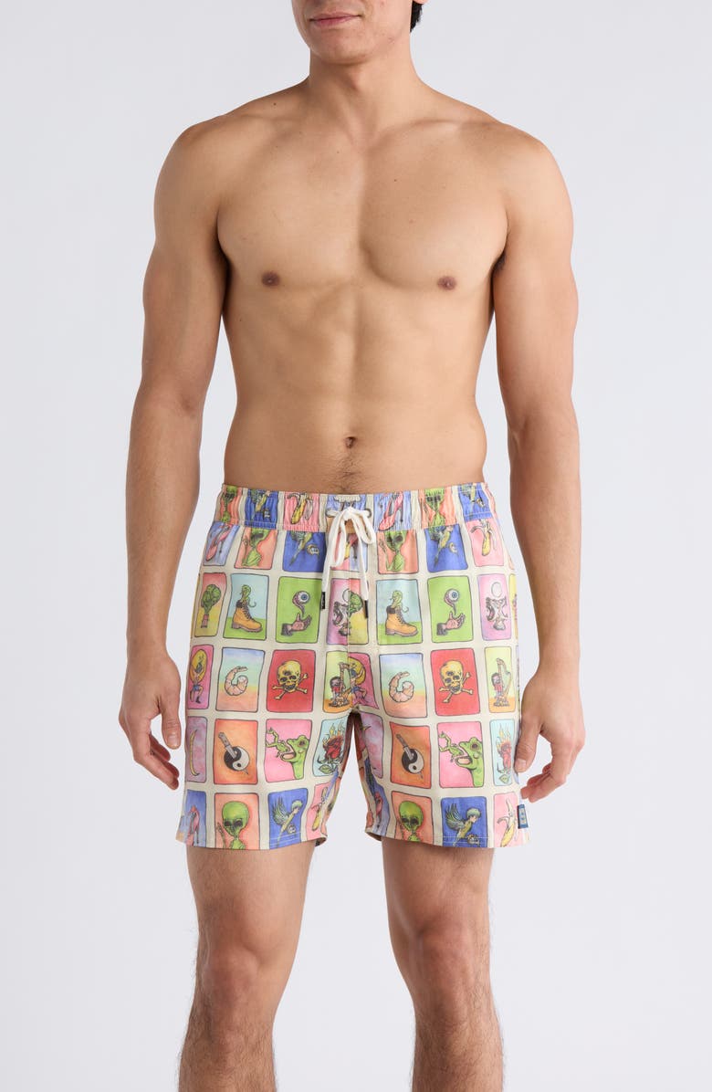 RVCA Loteria Swim Trunks, Main, color, Multi