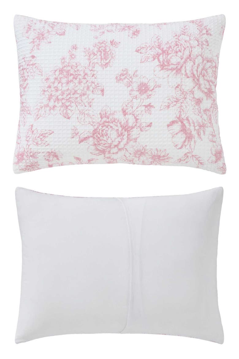 Delphine Waffle Knit Comforter Set, Alternate, color, LIGHT-PASTEL PINK