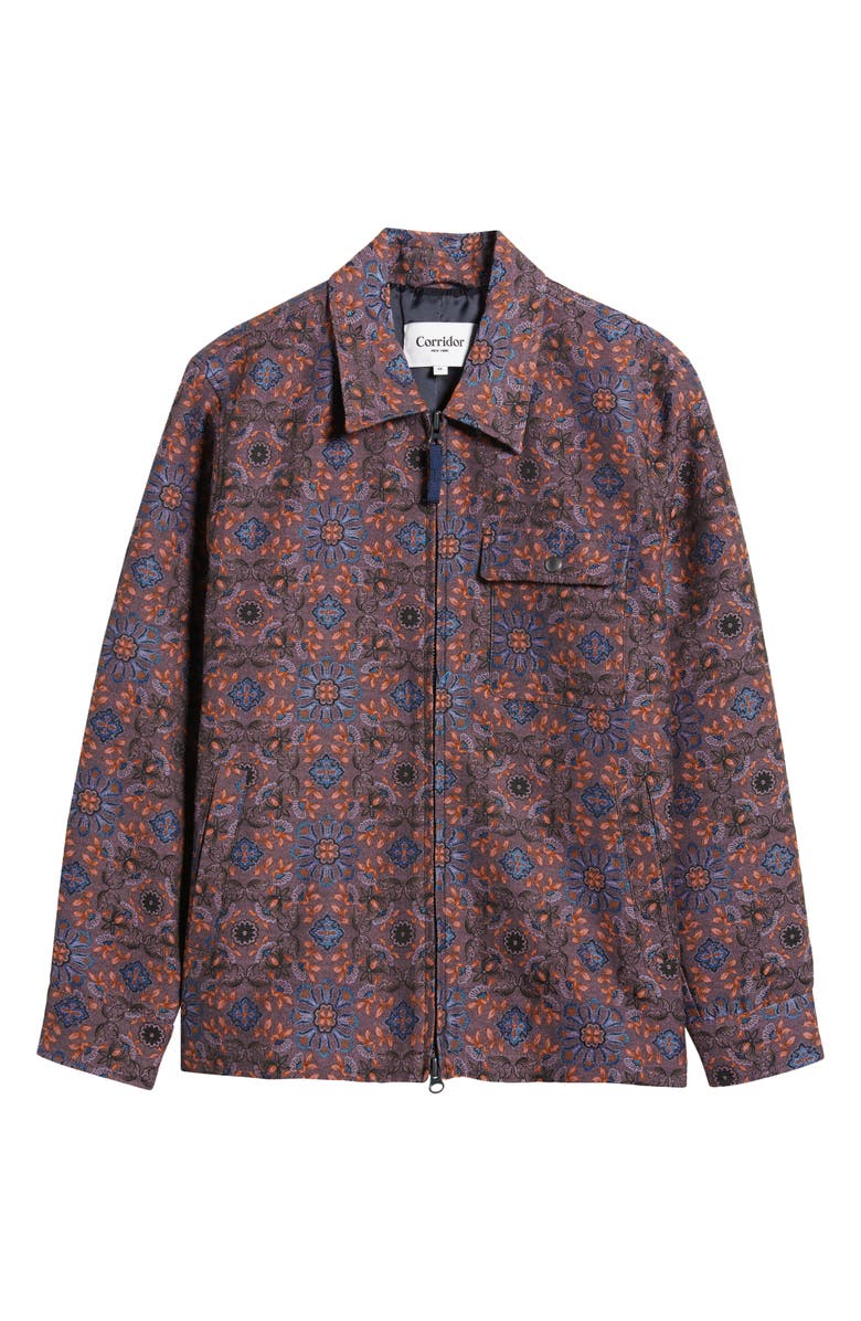 Corridor Qasim Floral Jacquard Zip Jacket, Alternate, color, Purple