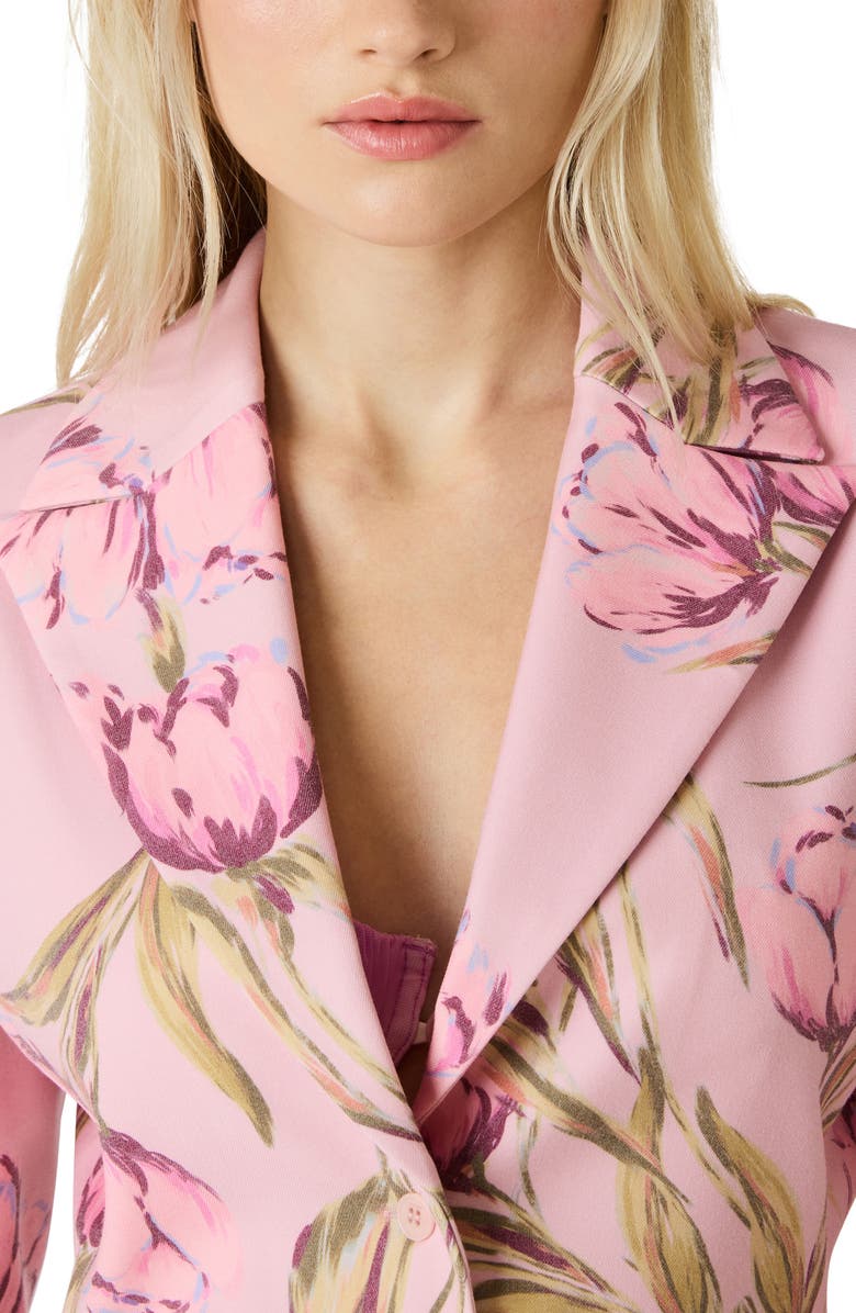 Steve Madden Regina Print Blazer, Alternate, color, Rosette Pink