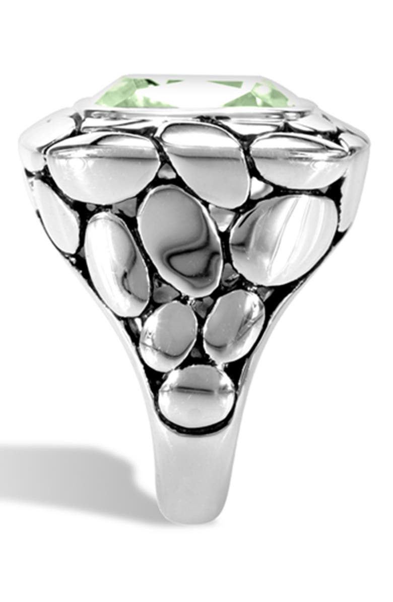 John Hardy Sterling Silver Green Amethyst Square Ring - Size 7, Main, color, 