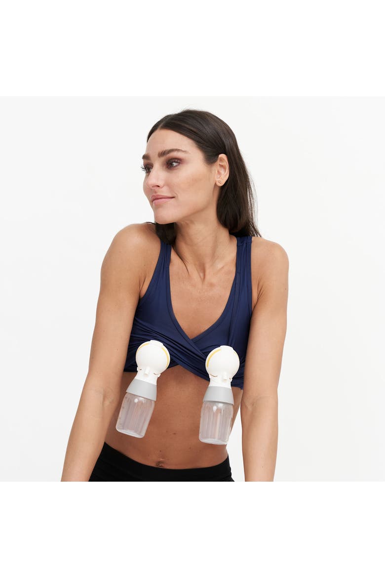 X Maternity, Nursing + Hands - Free Pumping Bra, Alternate, color, Marine