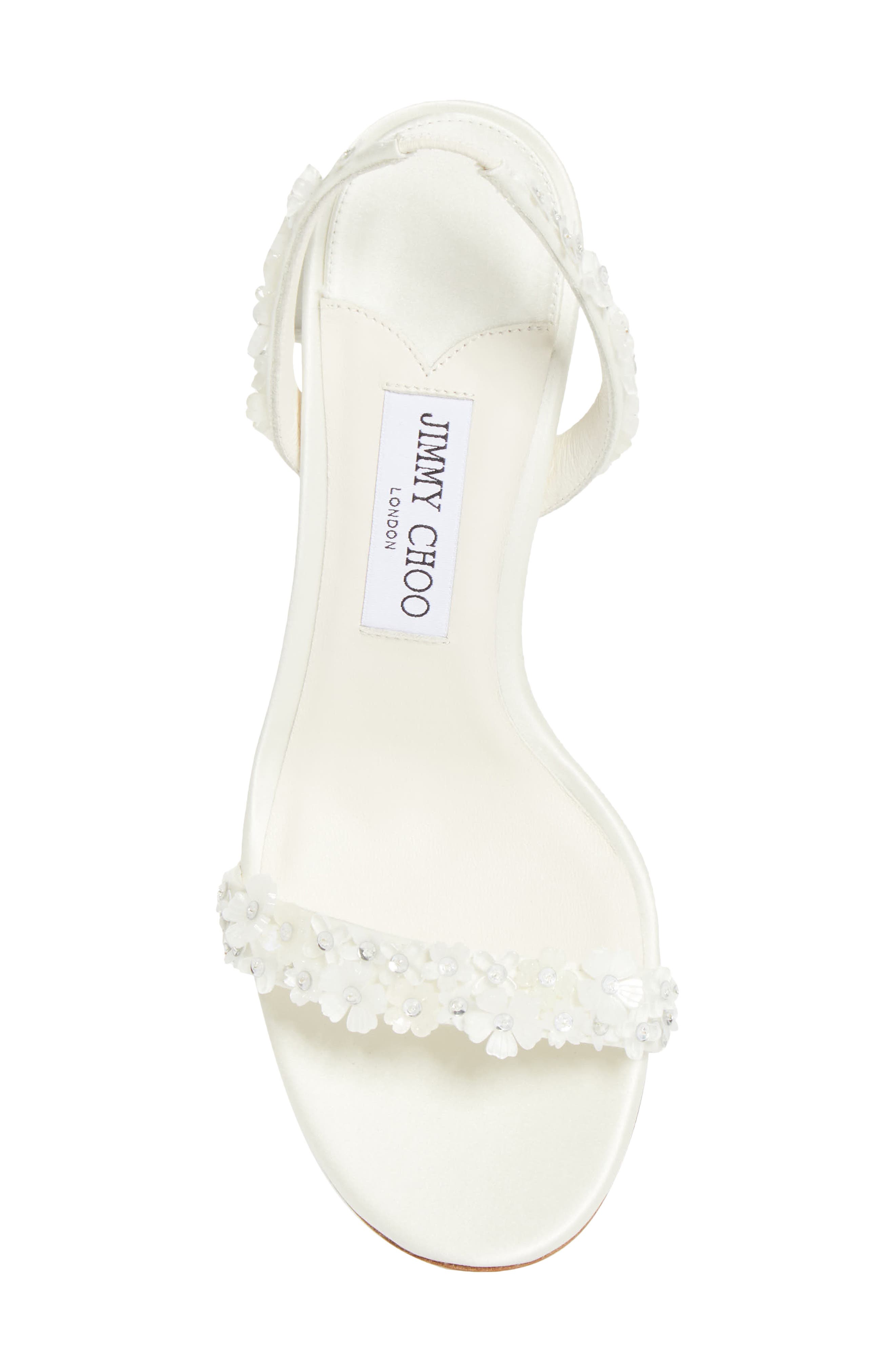 Daisy Embellished Satin Slingback Sandal, Alternate, color, IVORY/ IVORY