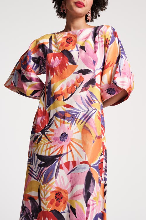 FRANCES VALENTINE FRANCES VALENTINE SPINNAKER 100% COTTON MAXI PRINT DRESS