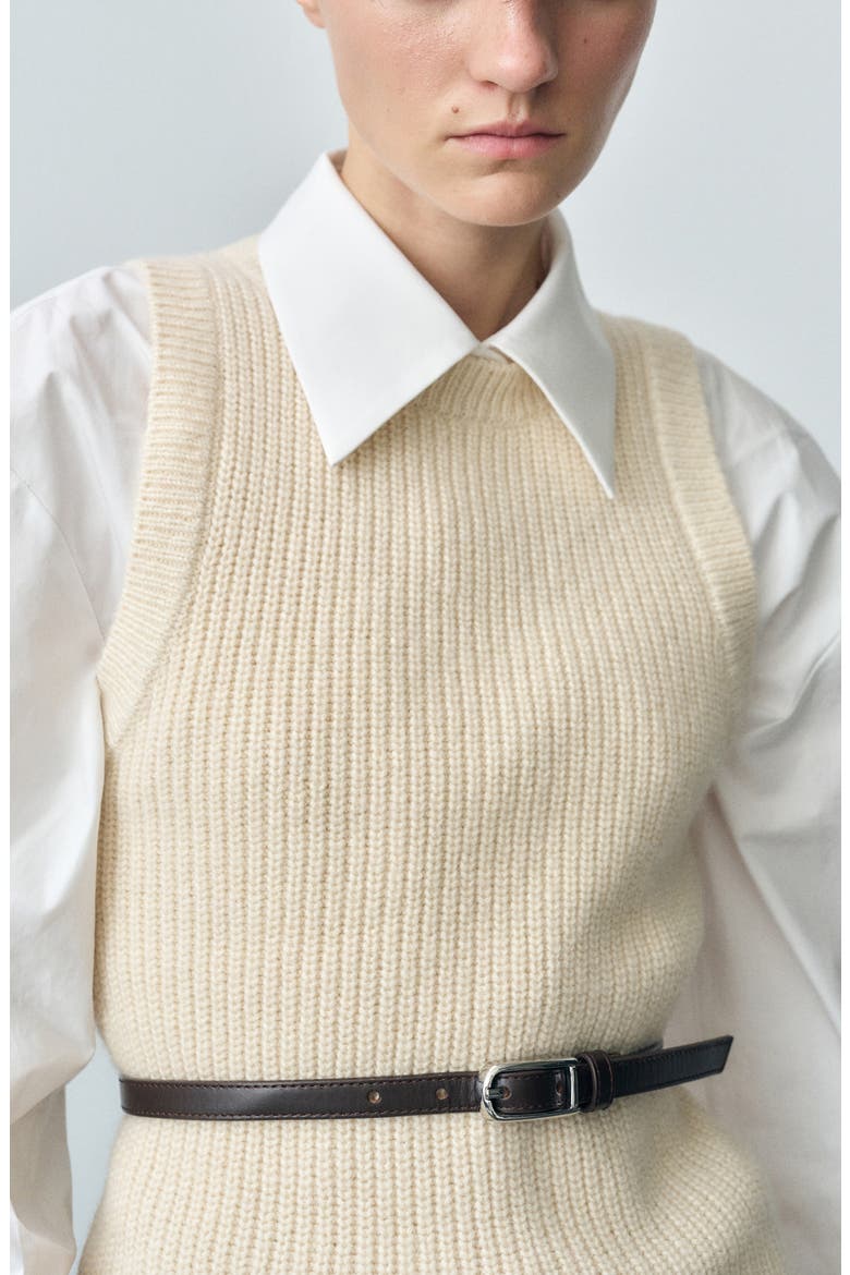 Tappeito Cotton & Wool Sweater Vest, Alternate, color, LIGHT BEIGE