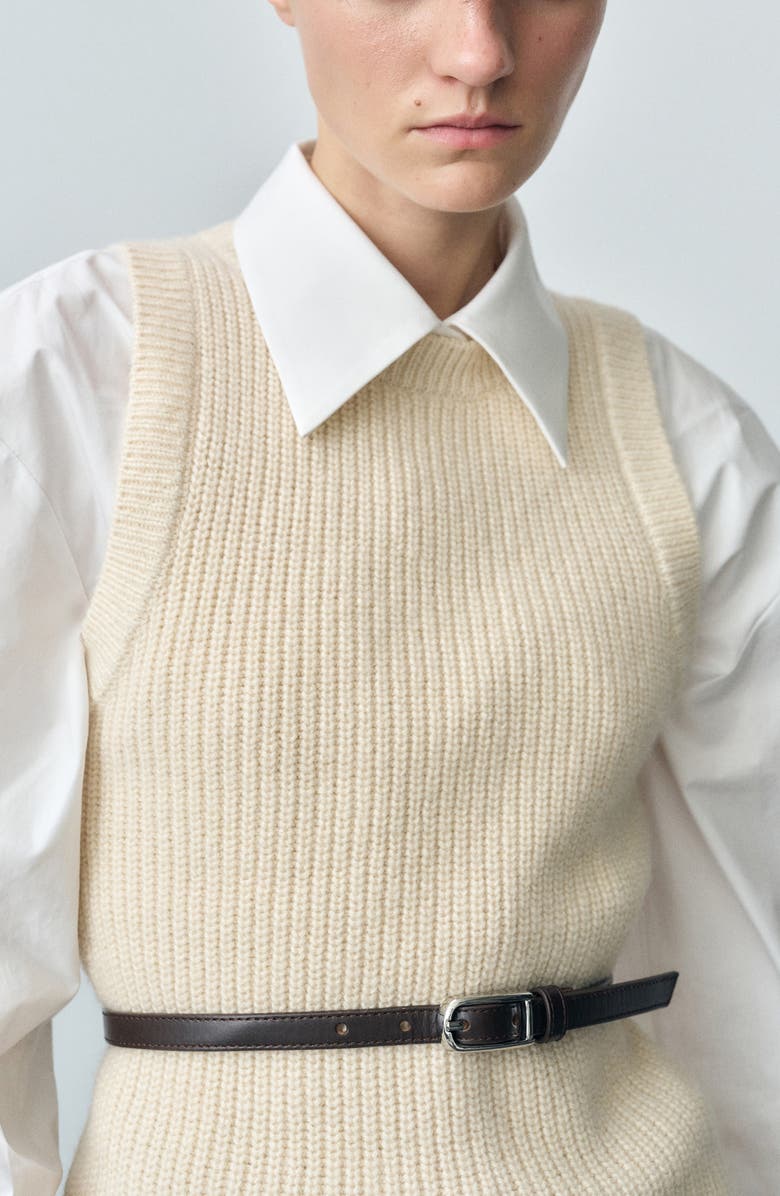 MANGO Tappeito Cotton & Wool Sweater Vest, Alternate, color, Light Beige