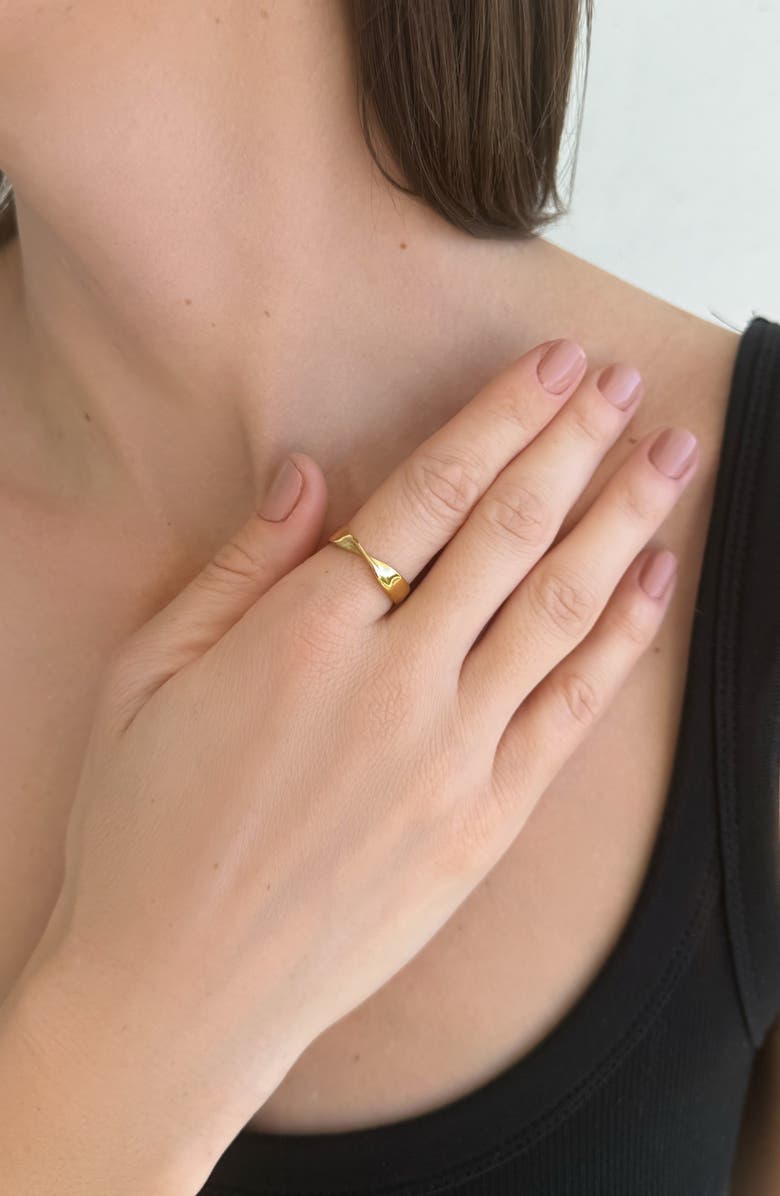 Adornia 18K Gold Plated Twisted Band Ring, Alternate, color, Gold