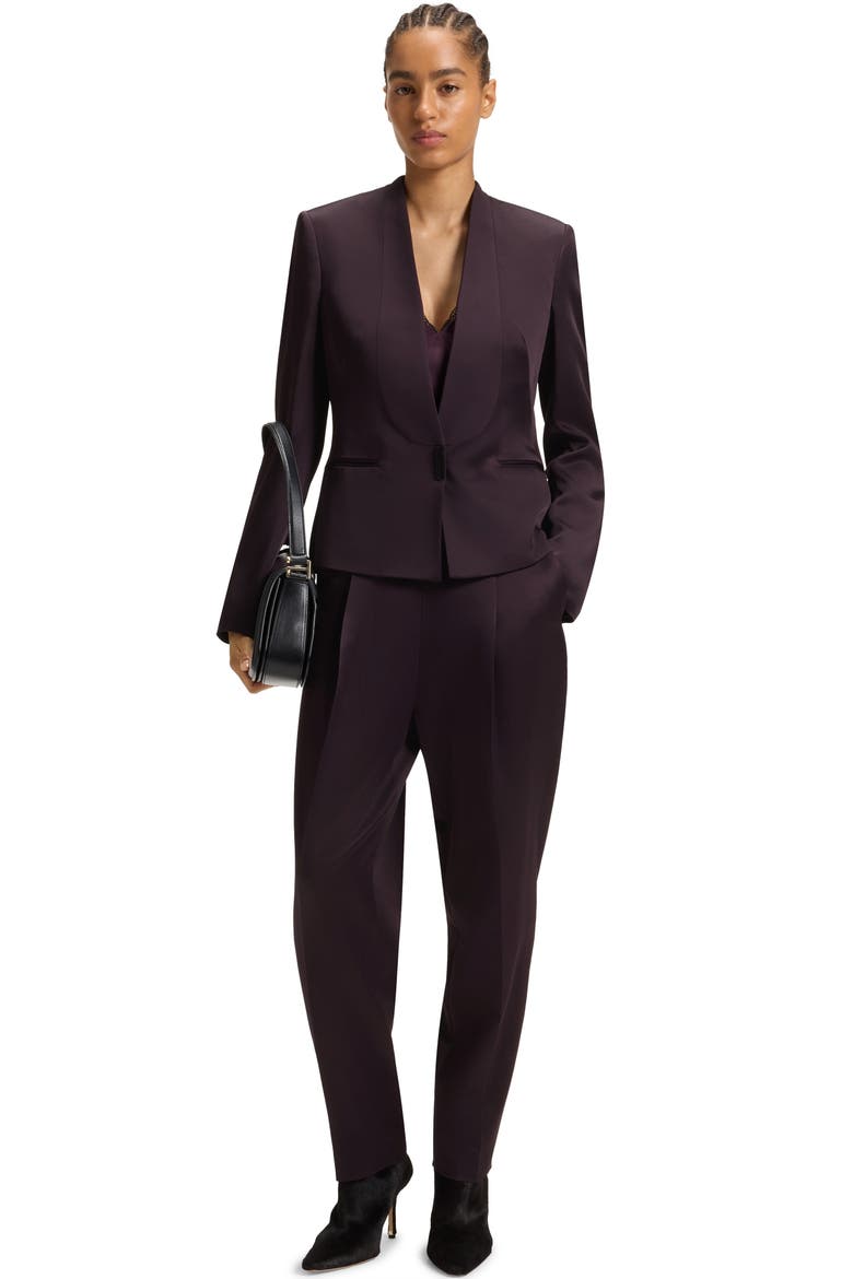 Jia One-Button Blazer, Alternate, color, DARK CARMINE
