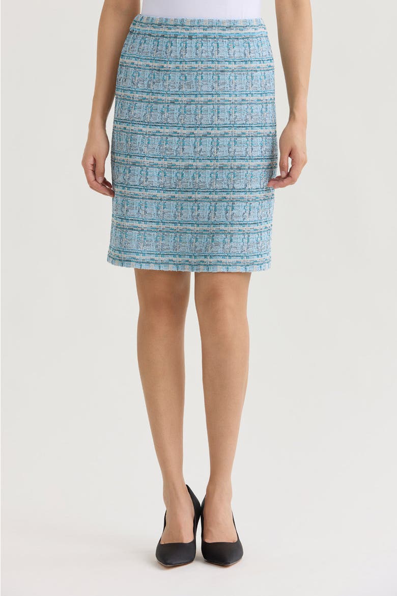 Tweed Knit Straight Skirt, Main, color, Serene/Nebula/Lime/Blk/Wht
