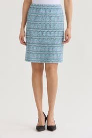 Ming Wang Tweed Knit Straight Skirt