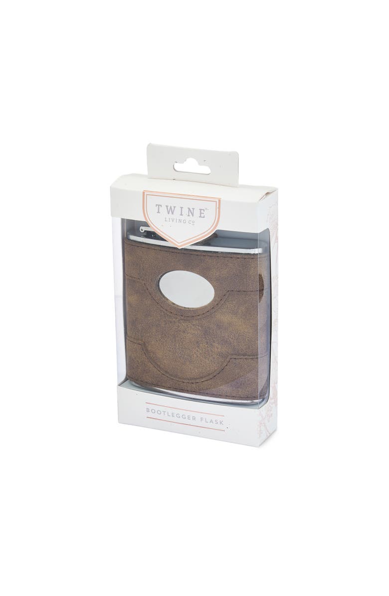 TWINE Bootlegger 6oz Flask, Alternate, color, Brown