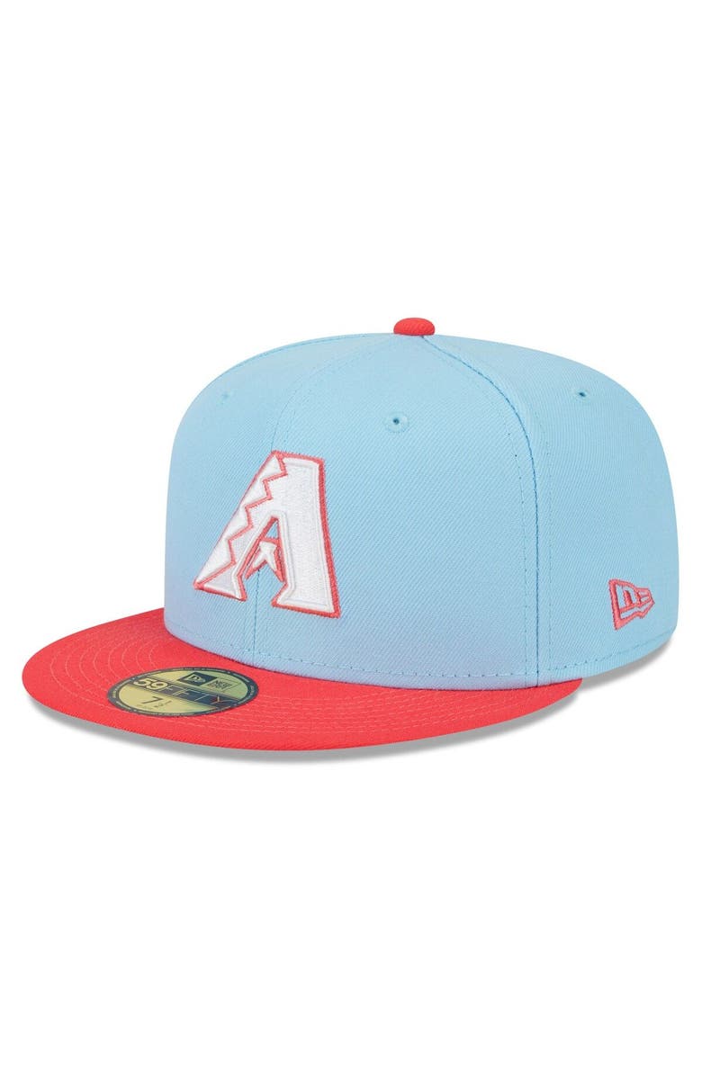 New Era Men's New Era Light Blue/Red Arizona Diamondbacks Spring Color Two-Tone 59FIFTY Fitted Hat, Main, color, 