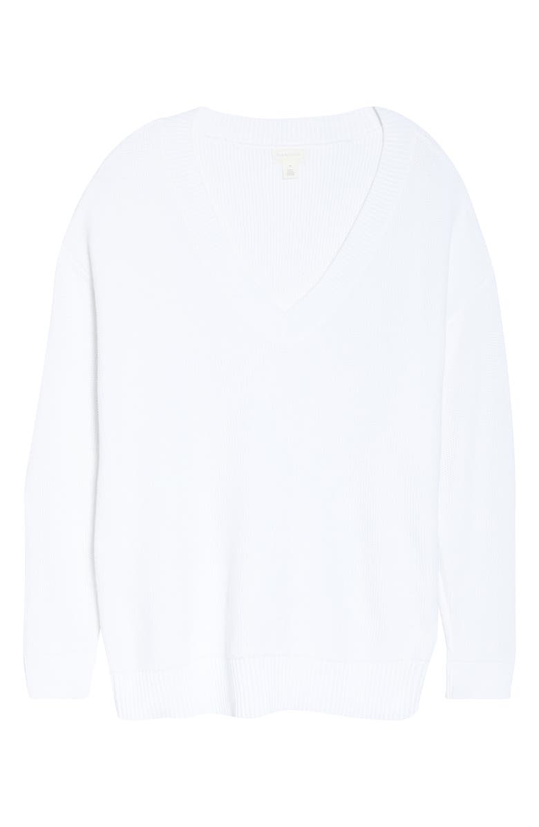 Caslon<sup>®</sup> V-Neck Cotton Piqué Sweater, Alternate, color, 