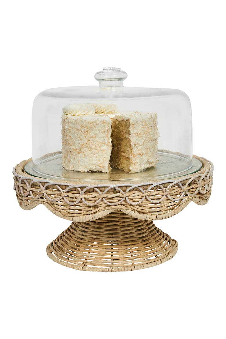 Provence Rattan Cake Stand, Alternate, color, WHITEWASH