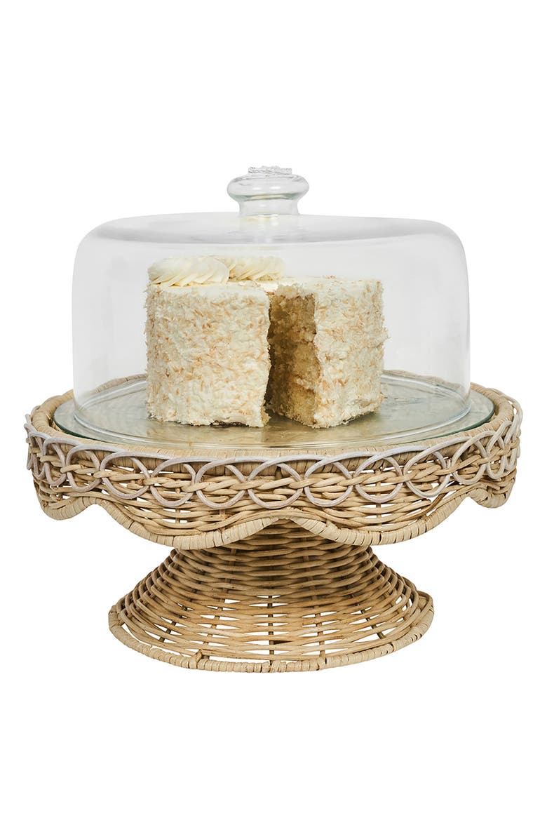Juliska Provence Rattan Cake Stand, Alternate, color, Whitewash