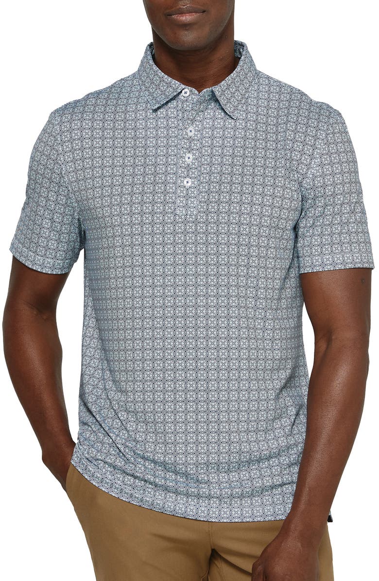 7 Diamonds Jaxon Geo Print Performance Polo, Main, color,