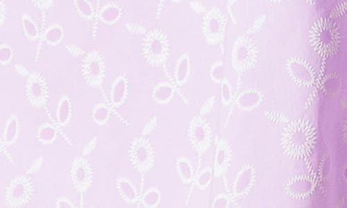 Flying Tomato Floral Embroidered Tie Strap Fit & Flare Minidress In Lavender