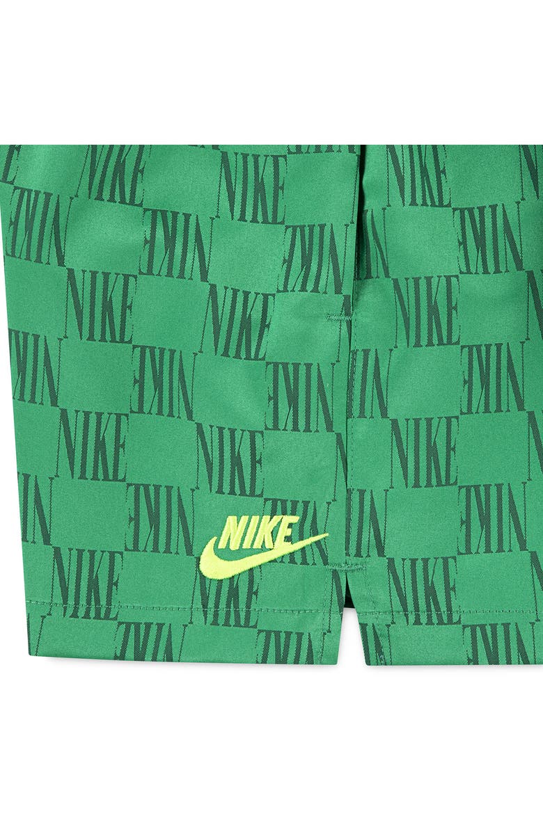Nike Kids' Logo Check Athletic Shorts, Alternate, color, Stadium Green