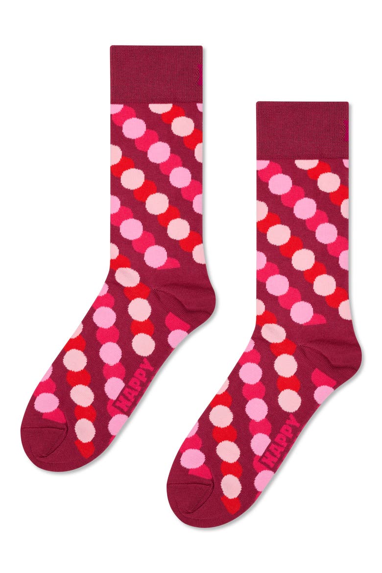 Big Dot Shade Cotton Blend Crew Socks, Main, color, DARK RED
