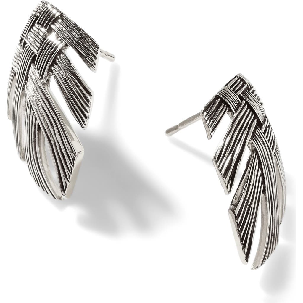 John Hardy Bamboo Woven Earrings in Silver  product