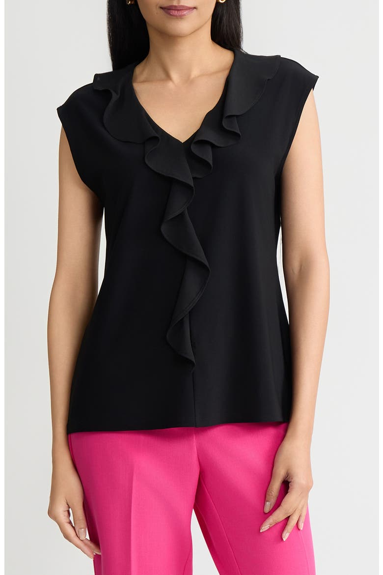 Ruffle Dolman Sleeve Top, Main, color, BLACK