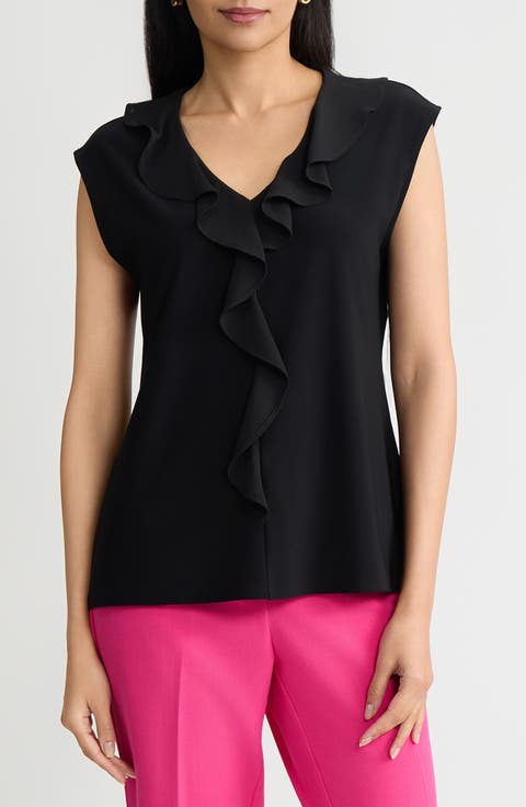 KASPER Ruffle Dolman Sleeve Top (Petite)