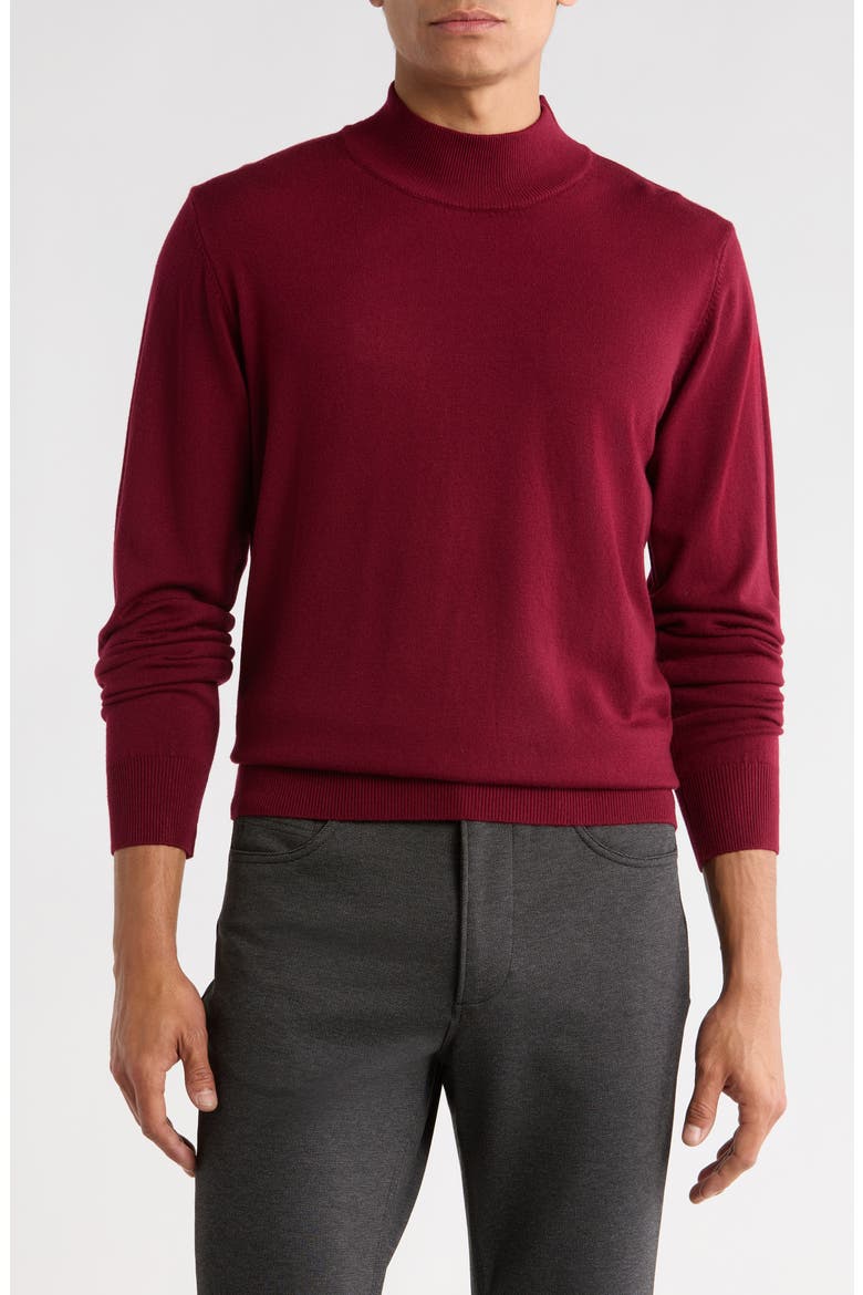 Slim Fit Mock Neck Sweater, Main, color, BURGUNDY