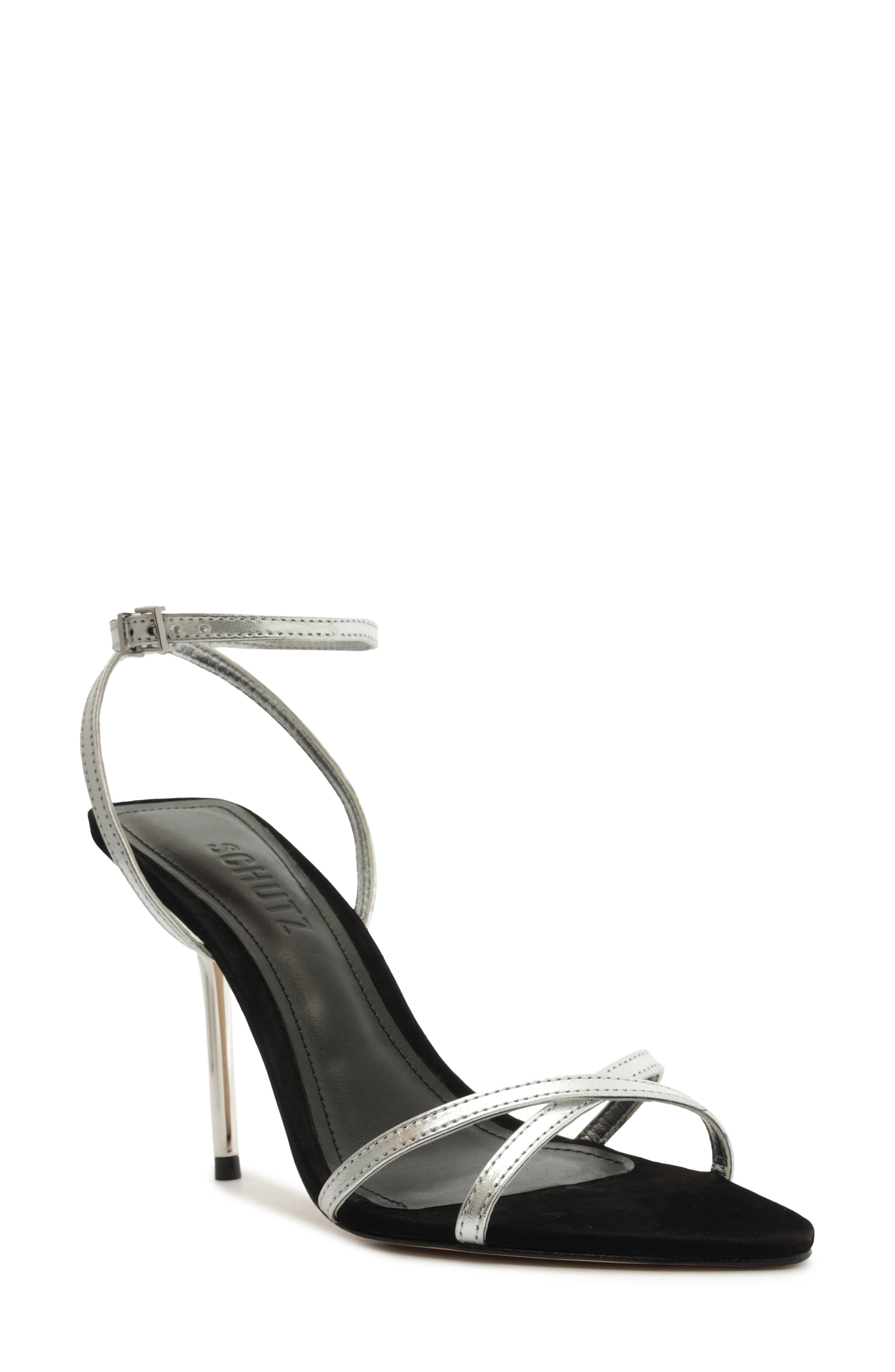 Claudia Ankle Strap Sandal, Main, color, PRATA