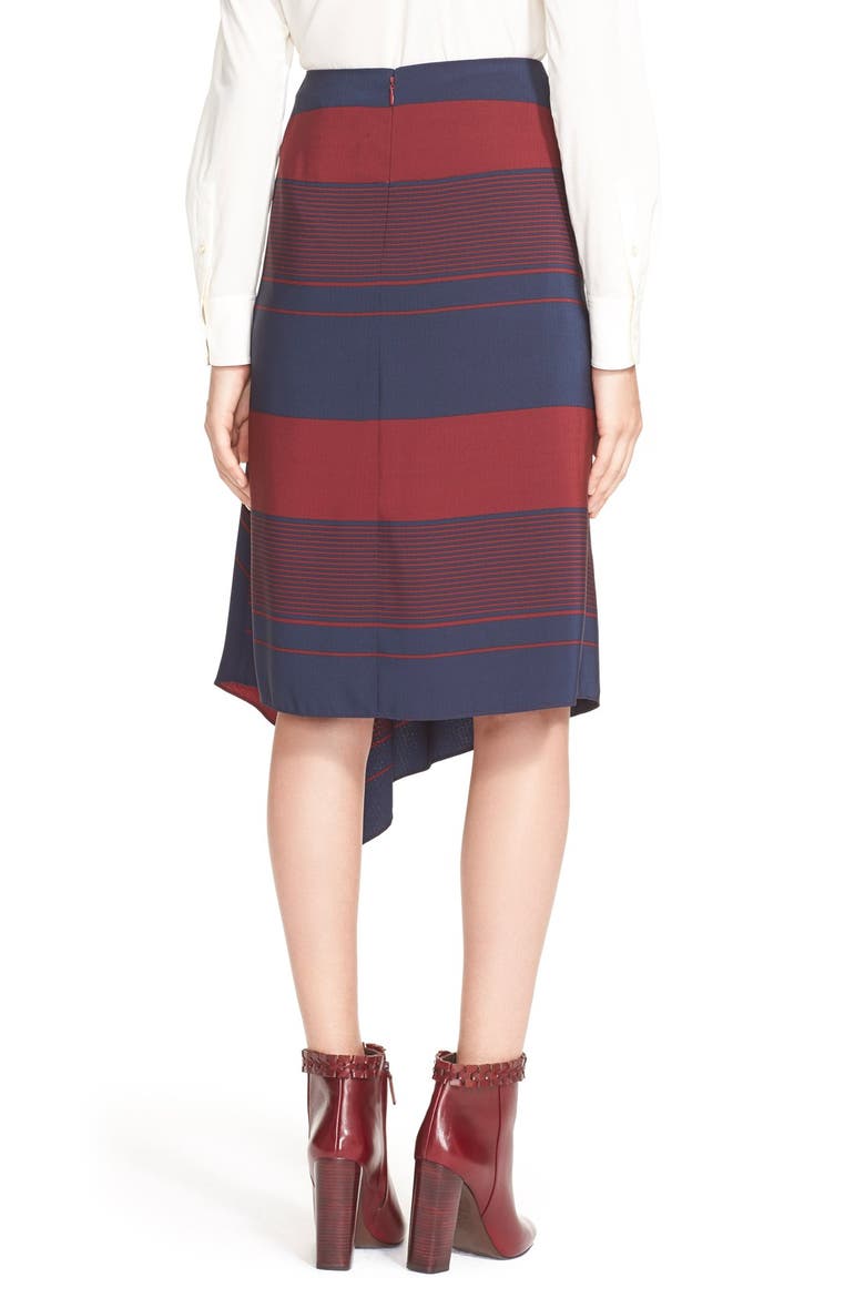 Bias Cut Stripe A-Line Midi Skirt, Alternate, color, LYON VERTICAL