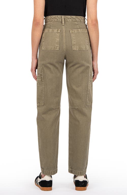 Kut From The Kloth Kiera High Waist Slim Barrel Leg Cargo Jeans In Olive