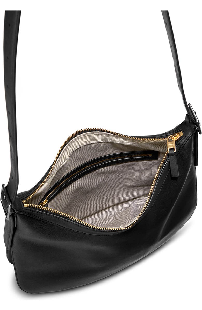 Shinola Medium Bixby Accordion Leather Crossbody Bag, Alternate, color, Black