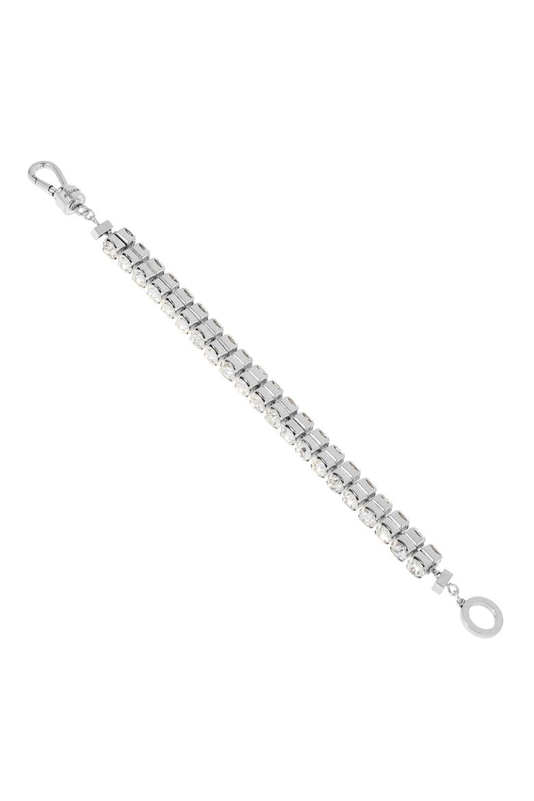 Double Crystal Flex Bracelet, Alternate, color, RHODIUM