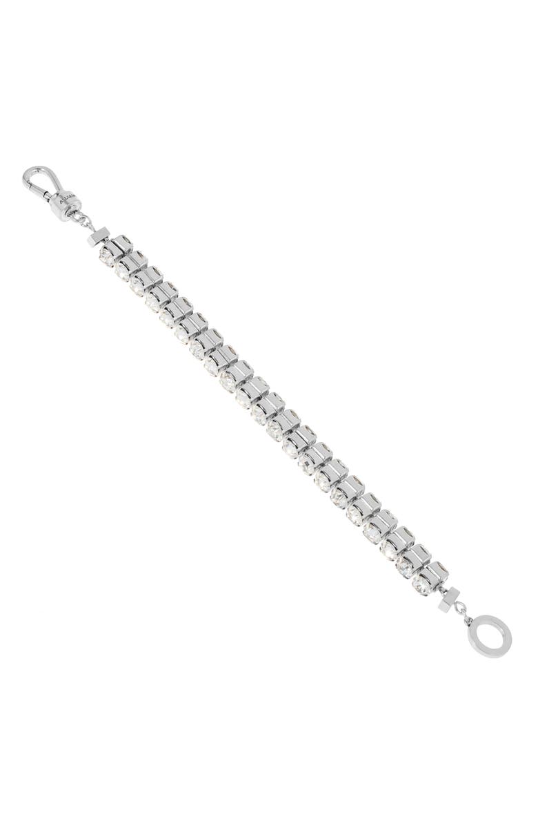 AllSaints Double Crystal Flex Bracelet, Alternate, color, Rhodium