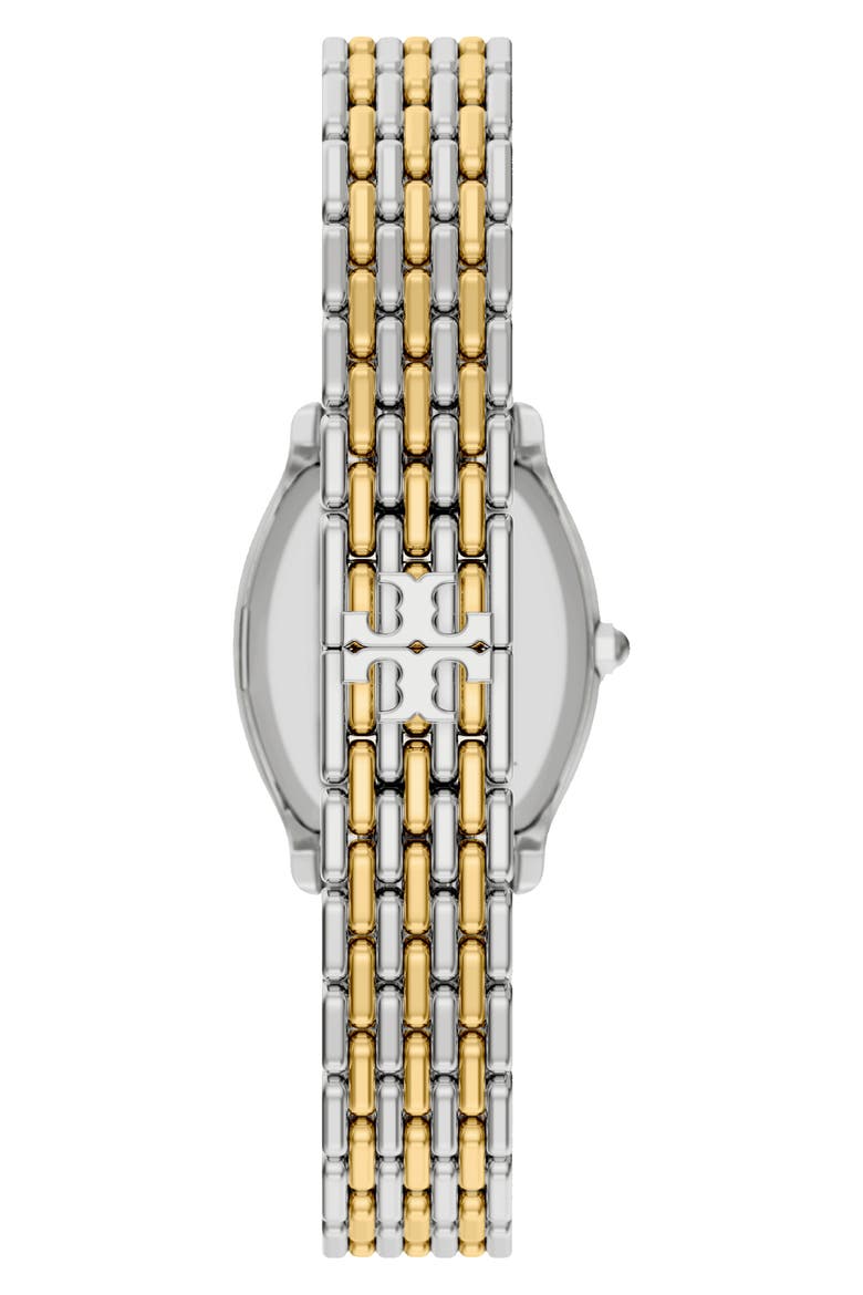 The Eleanor Curve Bracelet Watch, 23mm x 31mm, Alternate, color, WHITE/ TWO TONE