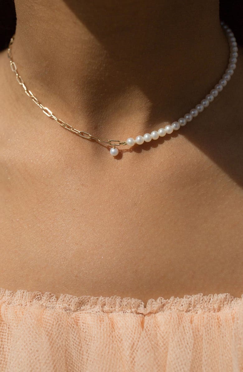 Poppy Finch Pearl Chain Link Choker, Alternate, color, 