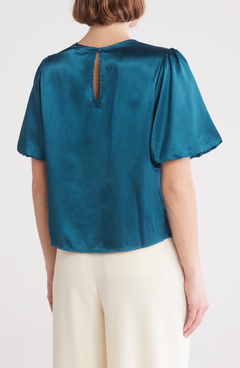 Pleione Puff Sleeve Textured Satin Top, Alternate, color, 