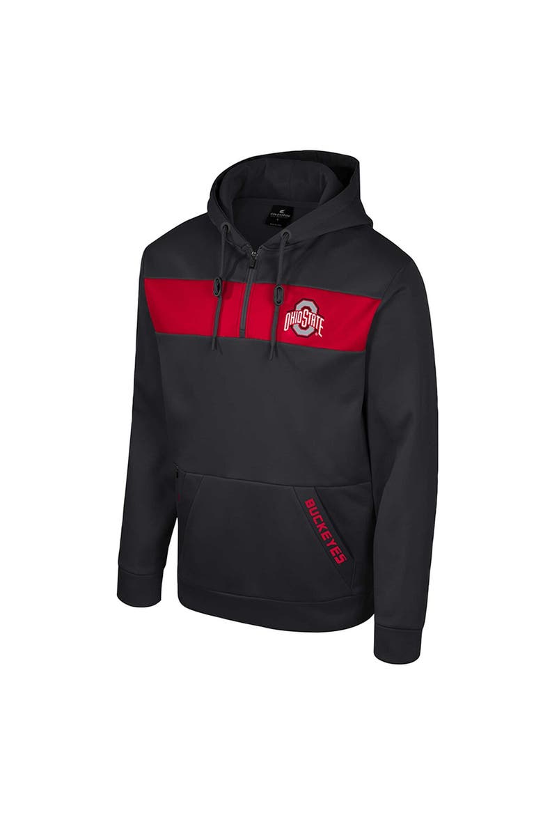 Men's Colosseum  Black Ohio State Buckeyes Quarter-Zip Hoodie, Alternate, color, Black
