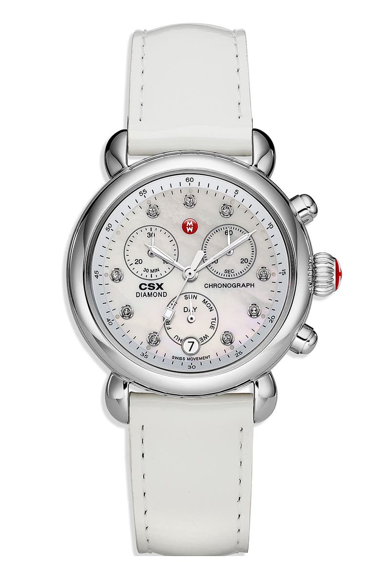 'CSX-36' Diamond Dial Watch Case, 36mm, Alternate, color, SILVER