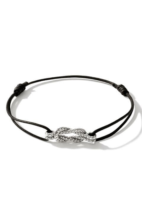 Love Knot Sterling Silver Cord Bracelet