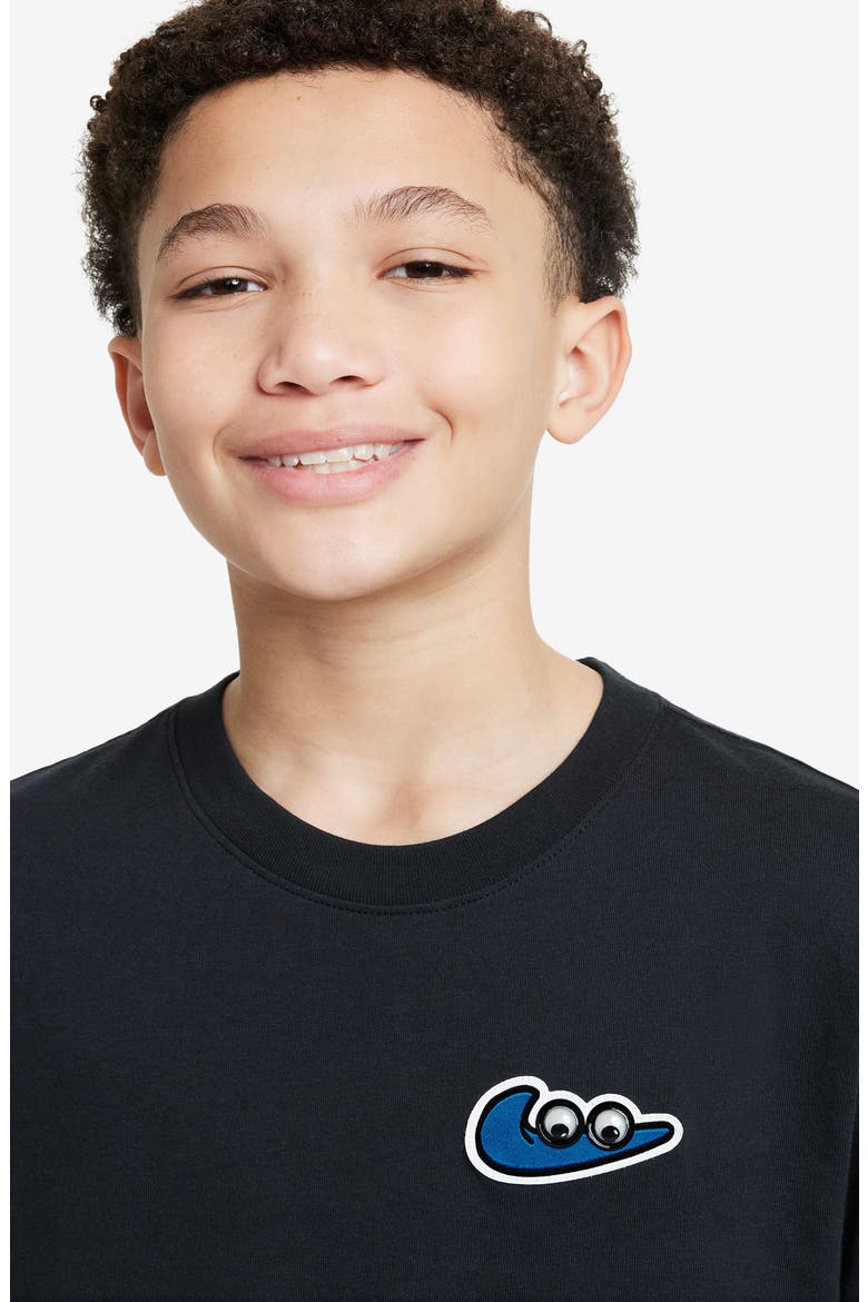 Kids' Sportswear Cotton Graphic T-Shirt, Alternate, color, BLACK