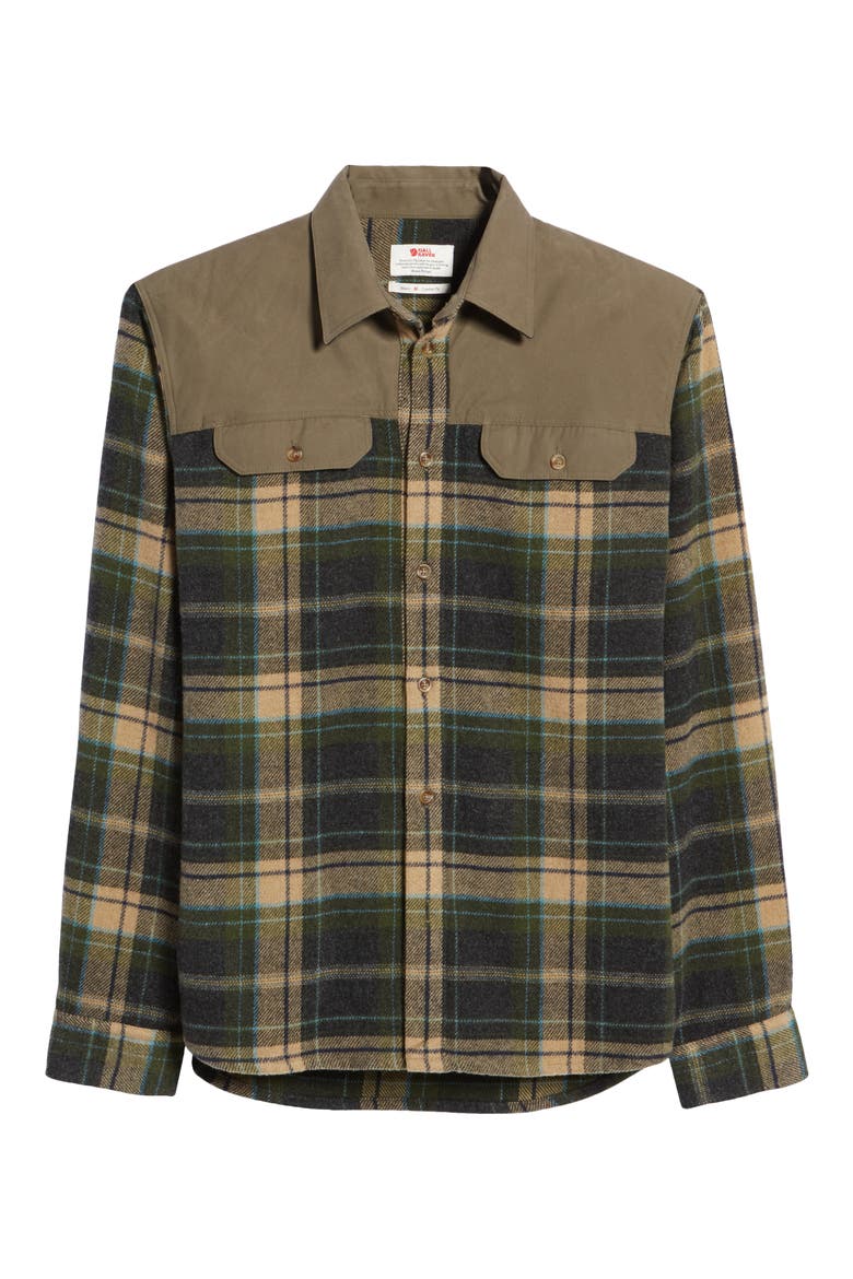 Granit Plaid Button-Up Flannel Shirt, Alternate, color, TARMAC