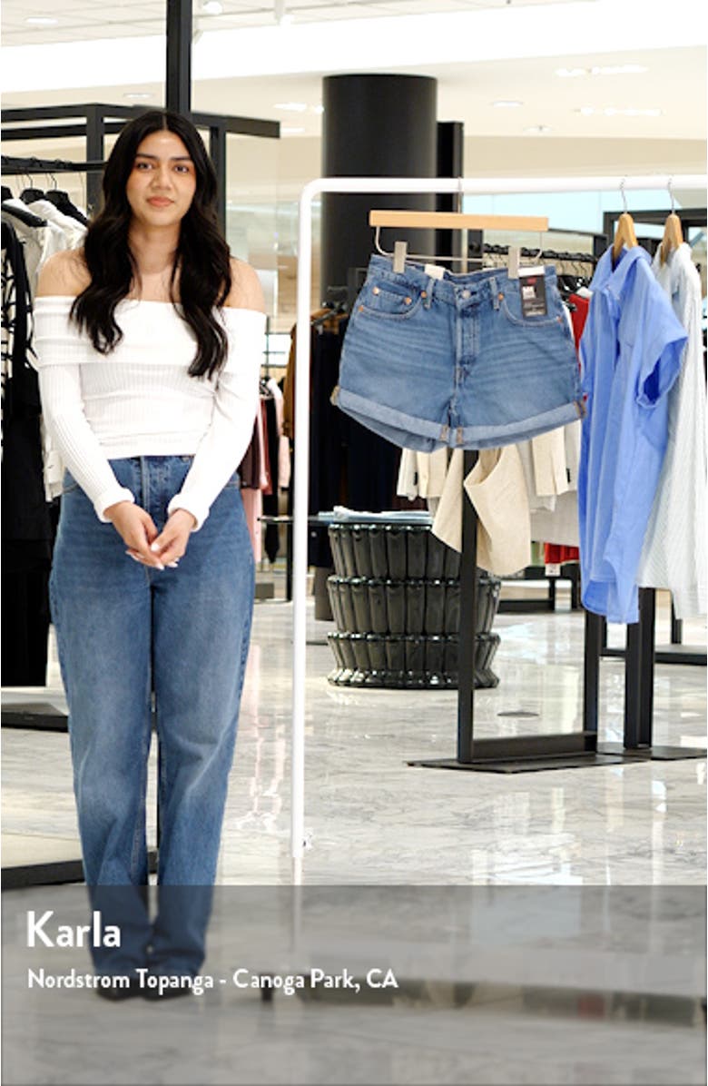 501<sup>®</sup> High Waist Rolled Denim Shorts, sales video thumbnail