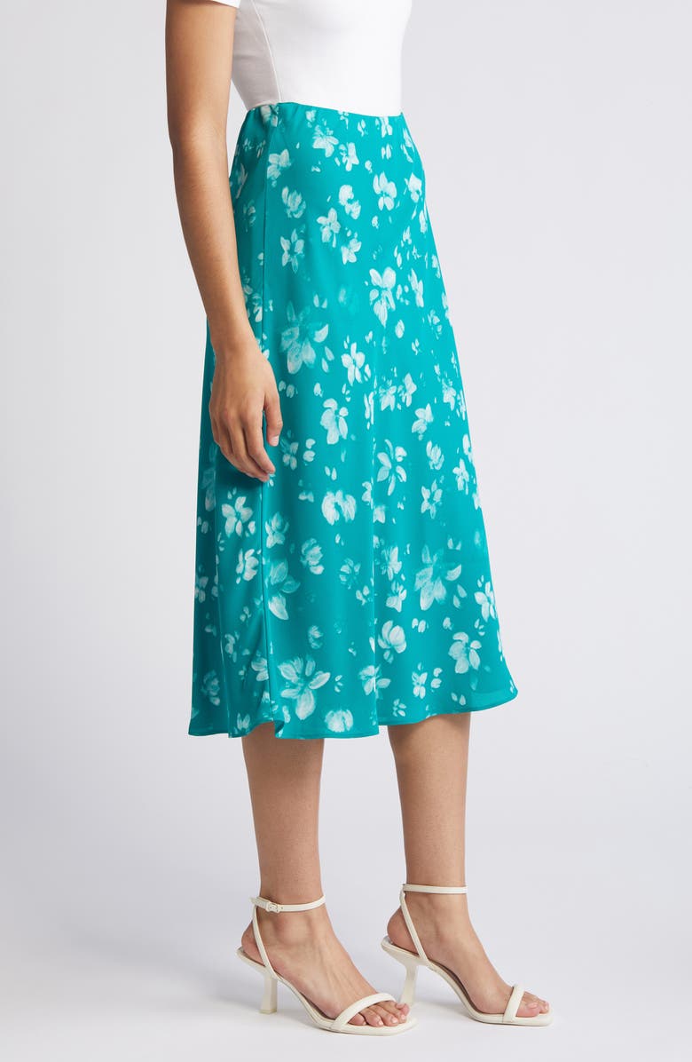Halogen<sup>®</sup> Print Midi Skirt, Alternate, color, Miami Green