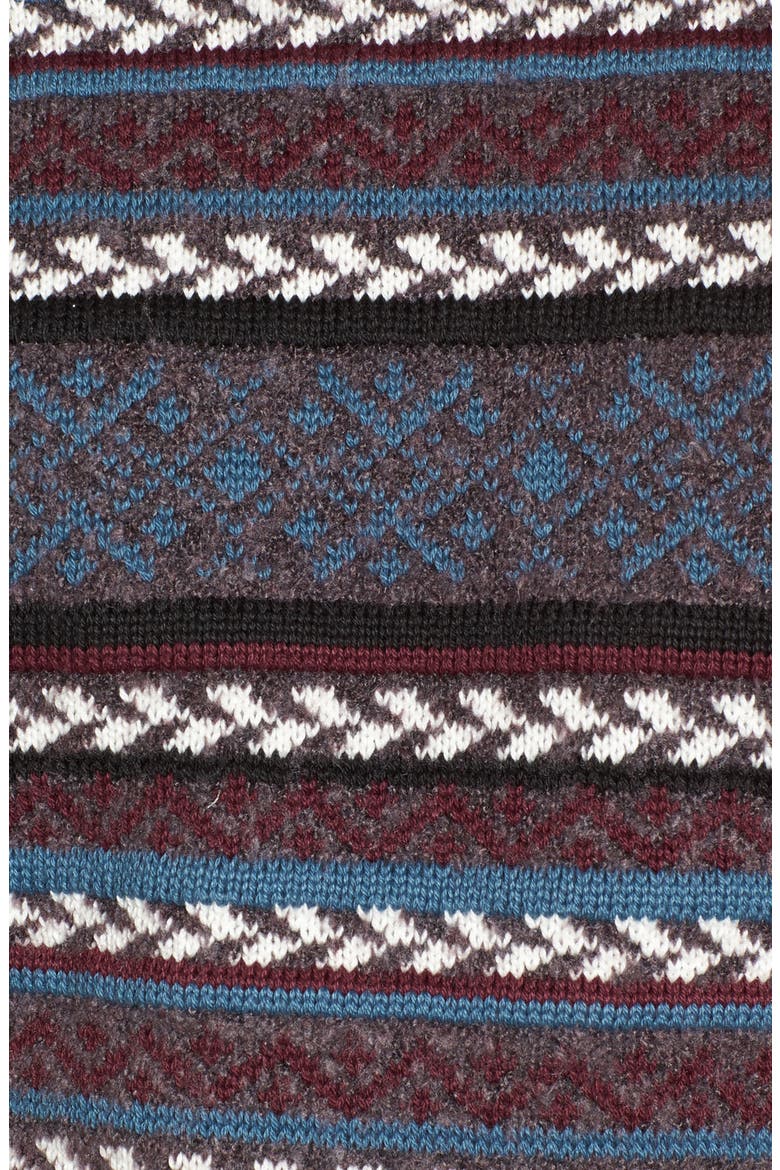 Fair Isle Stripe Sweater, Alternate, color, BURGUNDY FIG STRIPED FAIRISLE