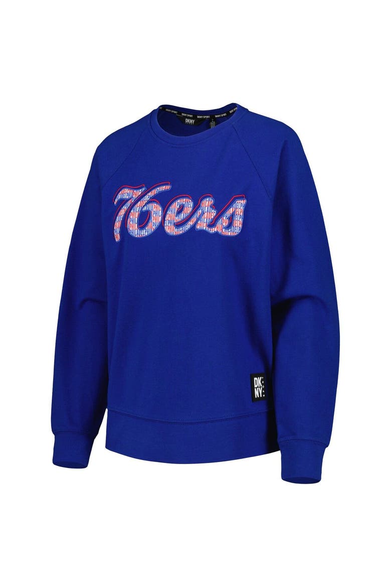 Women's DKNY Sport Royal Philadelphia 76ers Regina Raglan Pullover Sweatshirt, Alternate, color, Royal