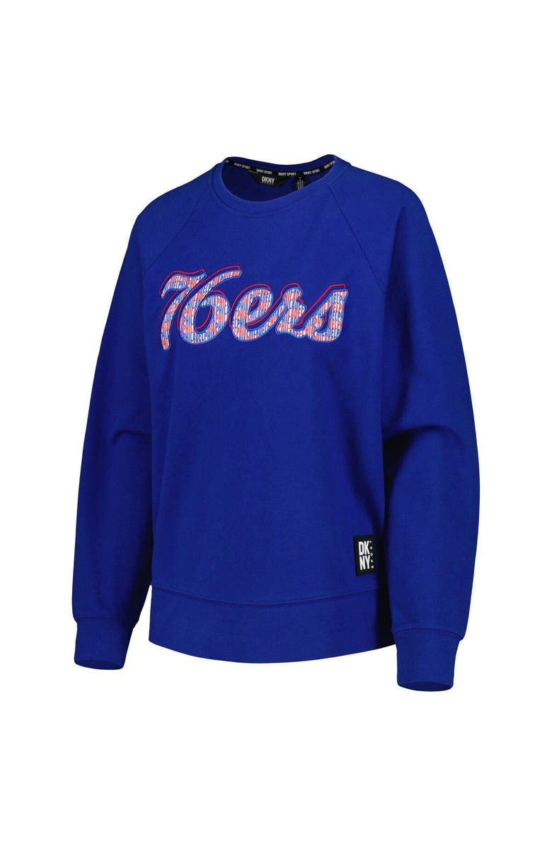 DKNY SPORT Women's DKNY Sport Royal Philadelphia 76ers Regina Raglan Pullover Sweatshirt, Alternate, color, Royal